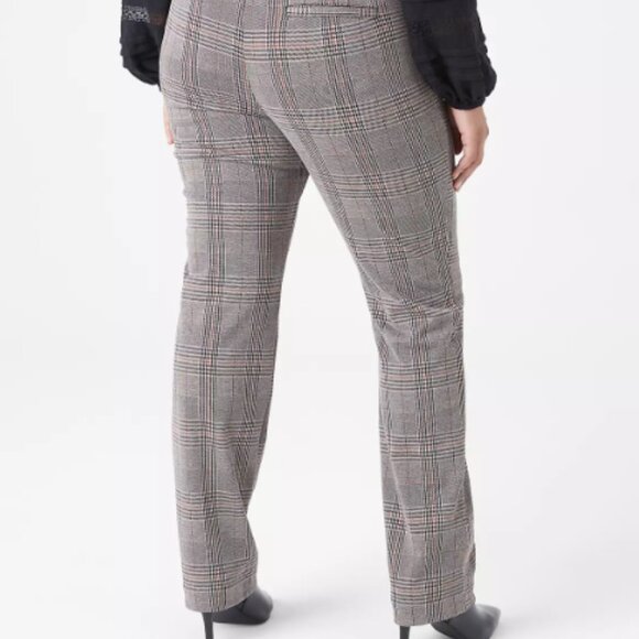 Lane Bryant Pull On Ponte Straight Leg Pant Rust Glen Plaid Size 24 - Picture 3 of 6